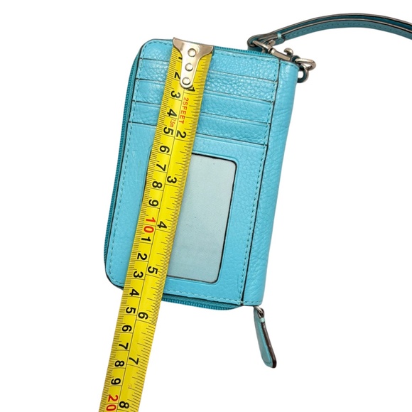 Coach blue leather turnlock wristlet clutch bag wallet - Picture 5 of 6